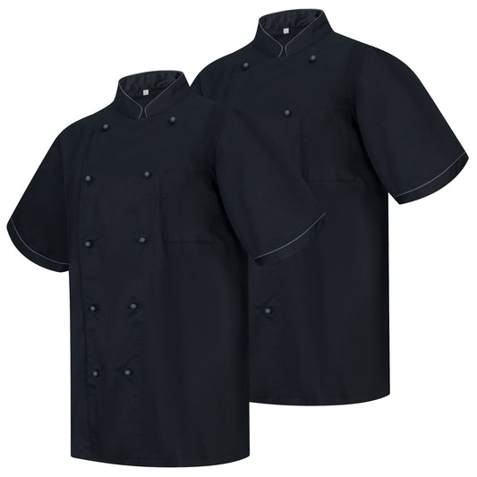 Pack 2 Unidades - Chaqueta Cocinero Hombre - Chaqueta de Chef Hombre - Uniforme Hosteleria - Ref.8501B