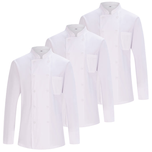 Pack 3 Unidades - Chaqueta Cocinero Hombre - Chaqueta de Chef Hombre - Uniforme Hosteleria 3-842