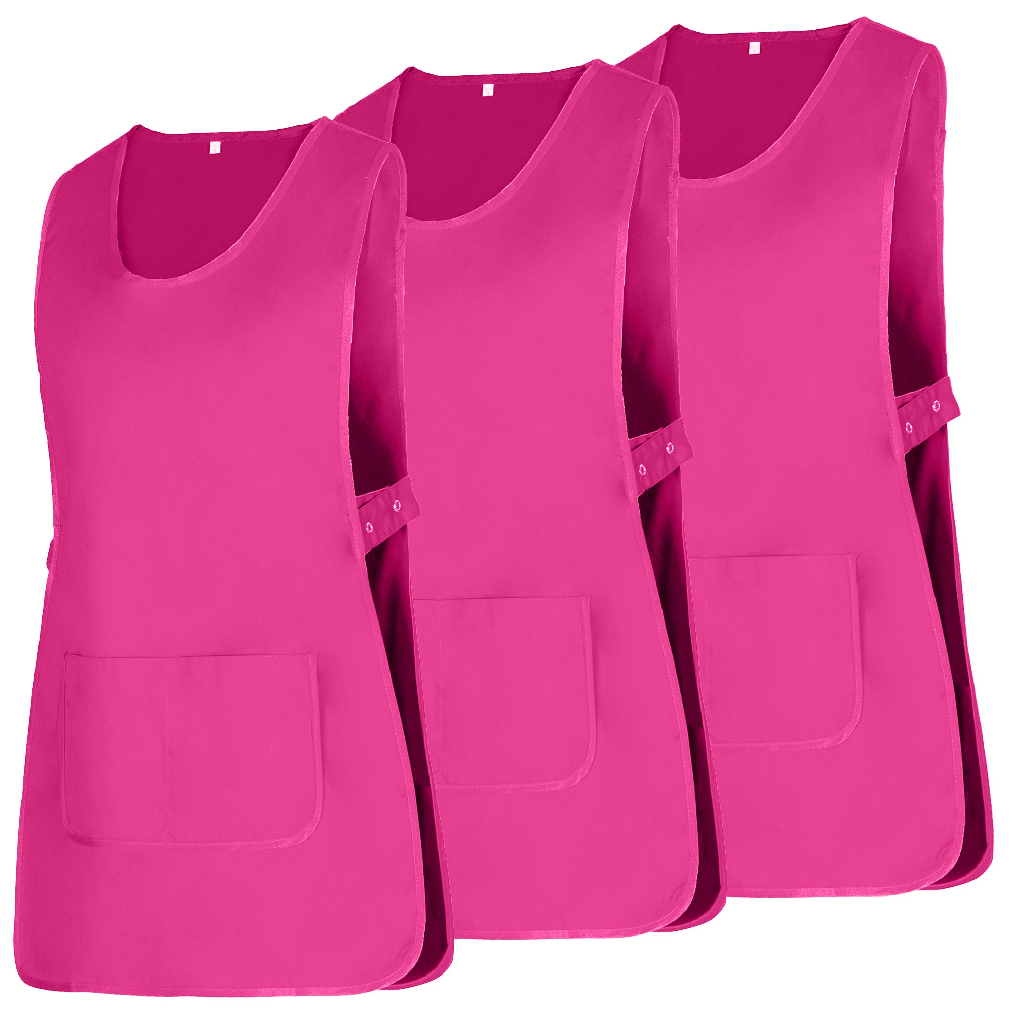 MISEMIYA Pack 3 Delantales De Limpieza Unisex - 65% Poliéster, 35% Algodón, Con Bolsillo