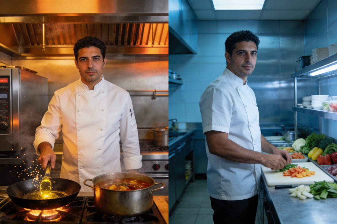 Chaquetas de Cocina: Manga Larga vs Corta - Qué Necesitas Según la Estación