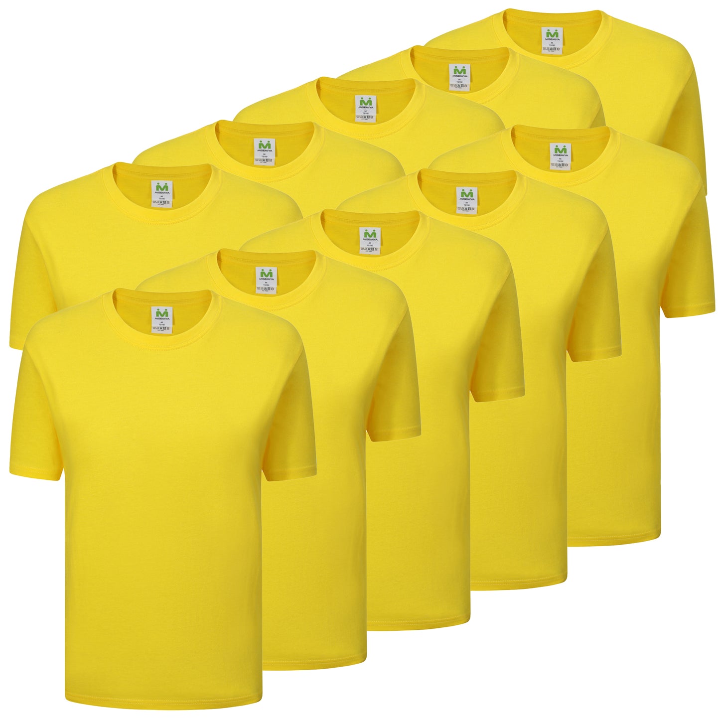 Paquete de 10 Unidades - Camiseta de Verano Ligera con Mangas Cortas 100% Algodón - 10-TS135 - MISEMIYA Uniformes de Trabajo