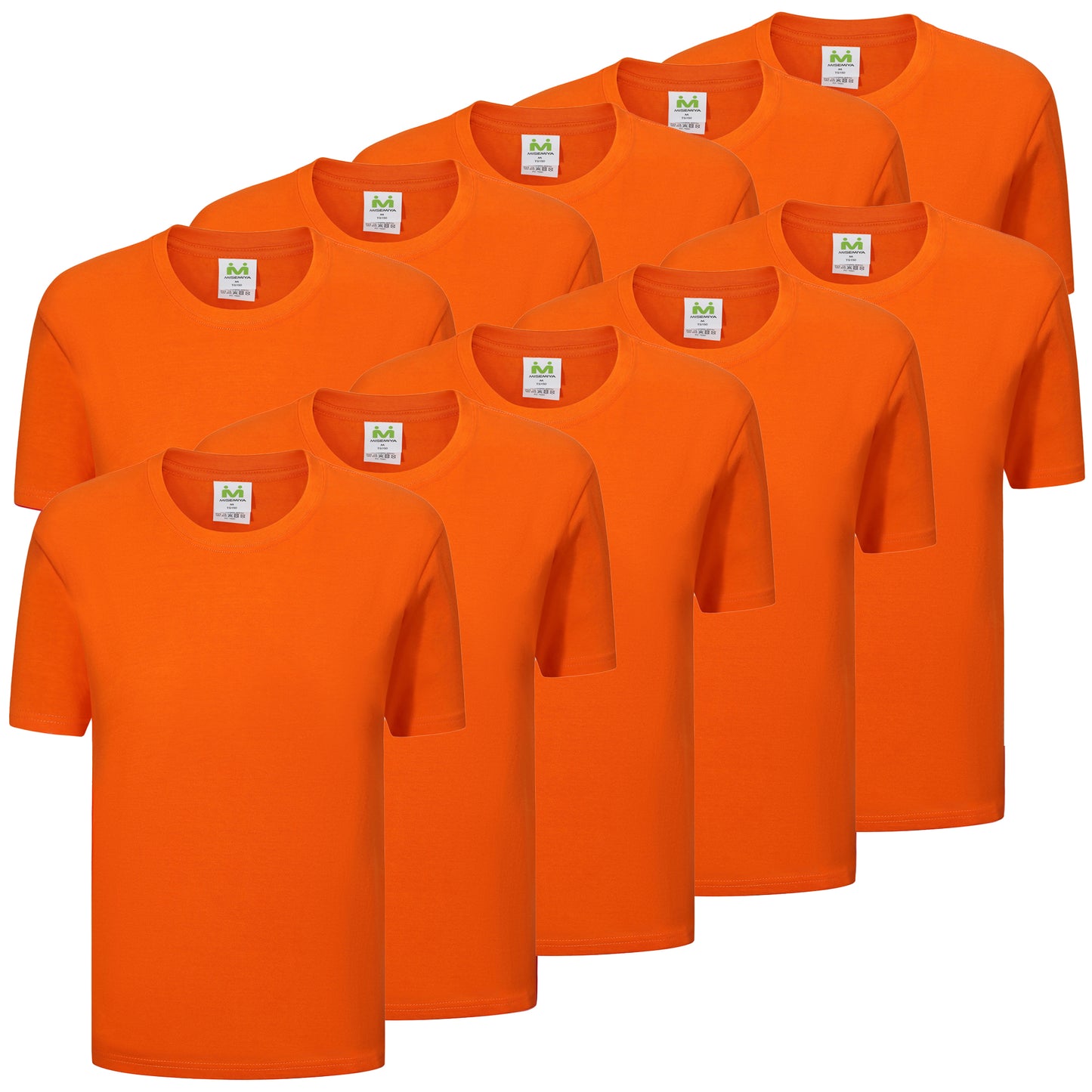 Paquete de 10 Unidades - Camiseta de Verano Ligera con Mangas Cortas 100% Algodón - 10-TS135 - MISEMIYA Uniformes de Trabajo