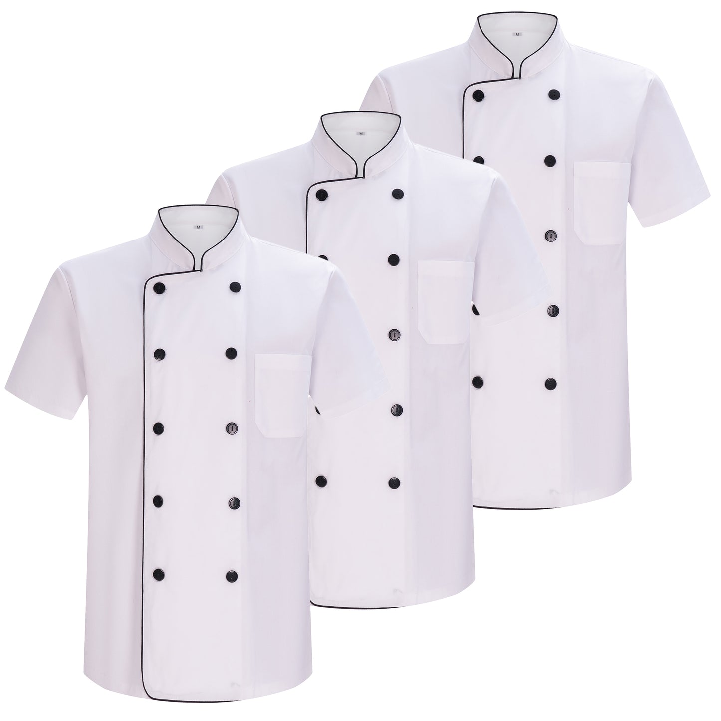 Pack 3 Unidades - Chaqueta Cocinero Hombre - Chaqueta de Chef Hombre - Uniforme Hosteleria 3-8421B