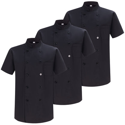 Pack 3 Unidades - Chaqueta Cocinero Hombre - Chaqueta de Chef Hombre - Uniforme Hosteleria 3-8421B