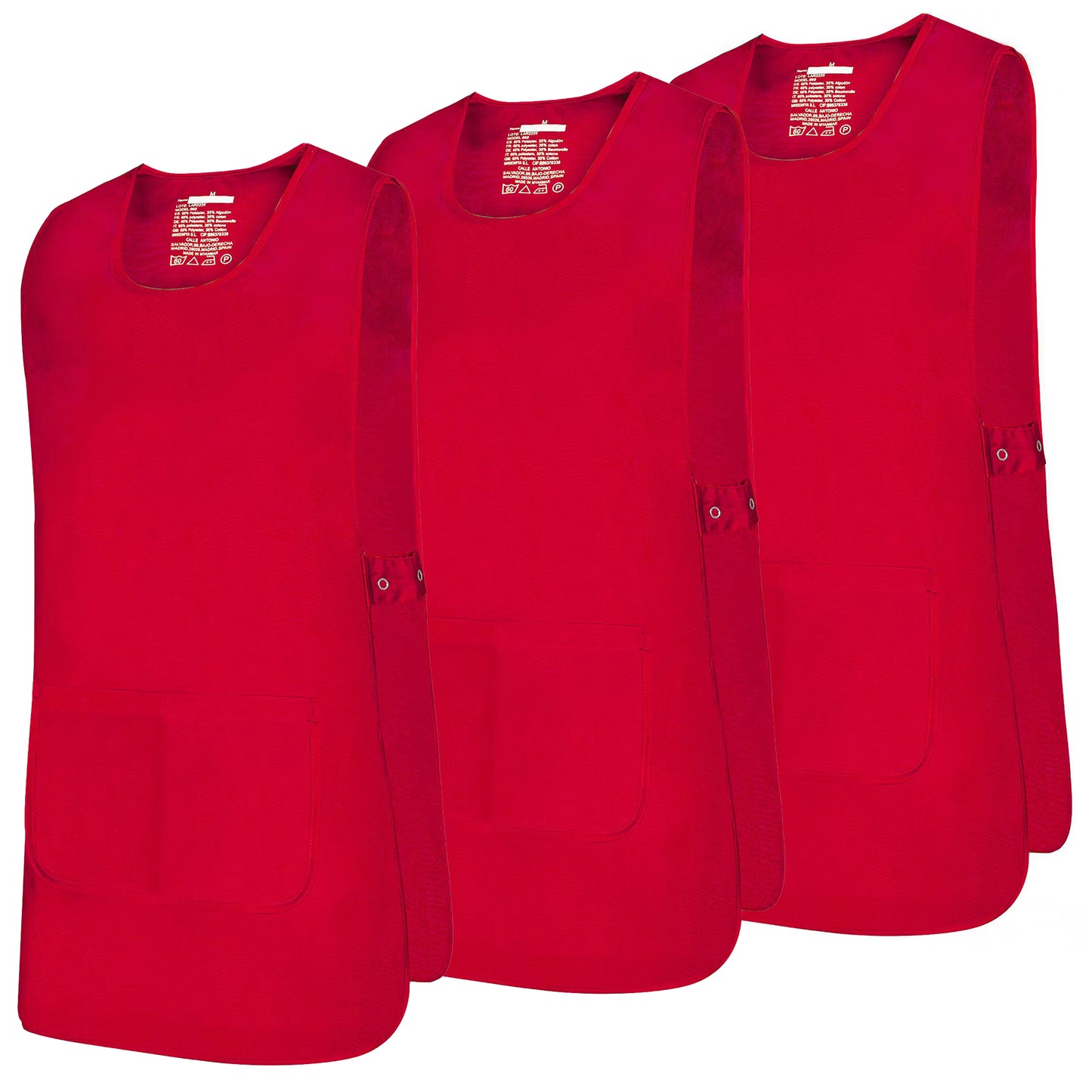 Paquete 3 Unidades Delantal Limpieza Unisex 3-868 | Estética, Peluquería, Veterinaria y Sanidad | Bolsillo Frontal | Uniforme Trabajo Ligero MISEMIYA - MISEMIYA Uniformes de Trabajo