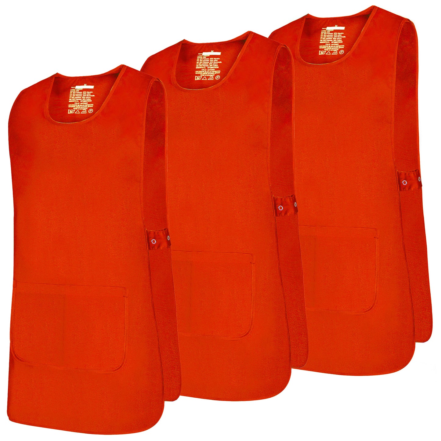 Paquete 3 Unidades Delantal Limpieza Unisex 3-868 | Estética, Peluquería, Veterinaria y Sanidad | Bolsillo Frontal | Uniforme Trabajo Ligero MISEMIYA - MISEMIYA Uniformes de Trabajo