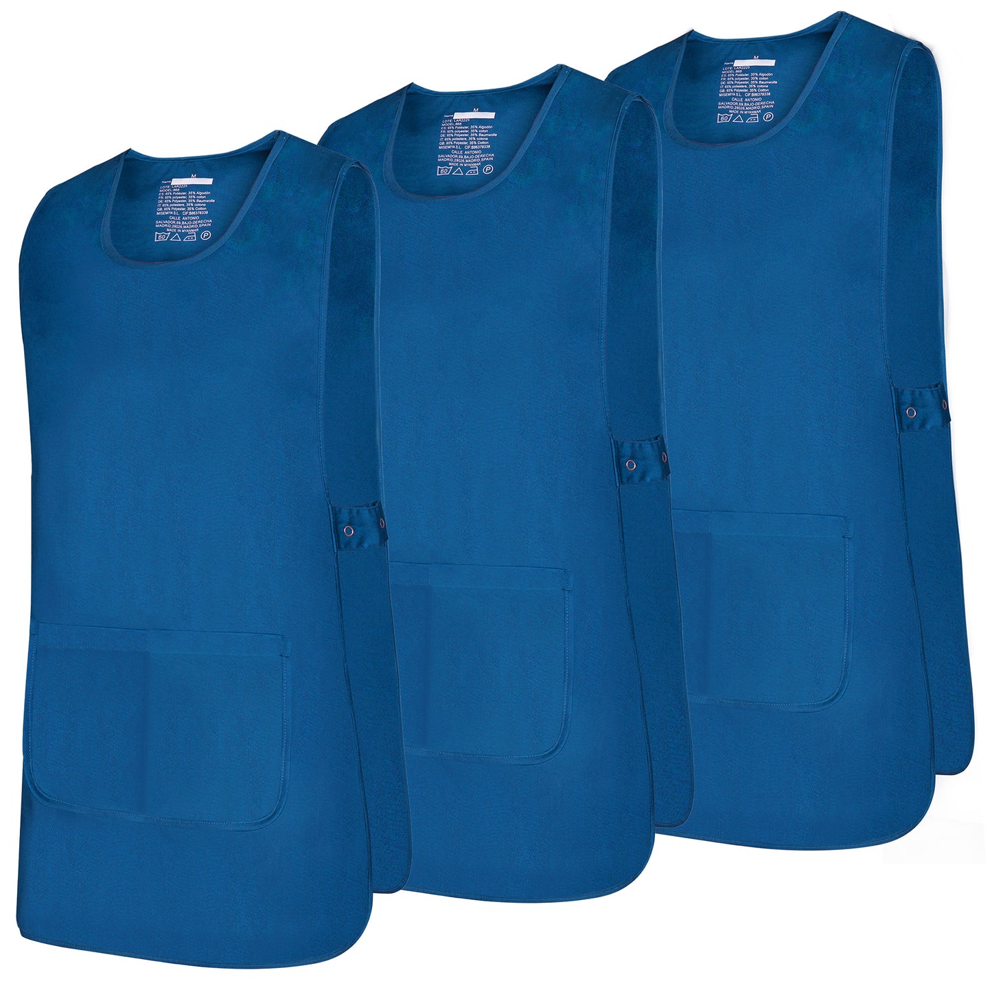 Paquete 3 Unidades Delantal Limpieza Unisex 3-868 | Estética, Peluquería, Veterinaria y Sanidad | Bolsillo Frontal | Uniforme Trabajo Ligero MISEMIYA - MISEMIYA Uniformes de Trabajo