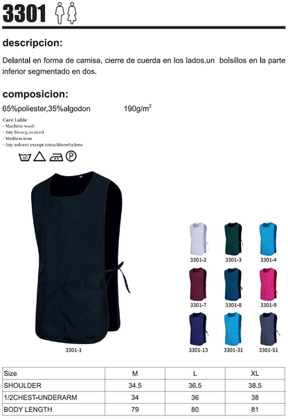 DELANTAL LIMPIEZA 3301 - MISEMIYA Uniformes de Trabajo