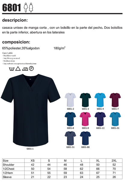 CASACA SANITARIA UNISEX 6801 - MISEMIYA Uniformes de Trabajo