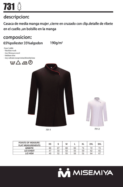 Chaquetas Cocinera MUJER 731 - MISEMIYA Uniformes de Trabajo