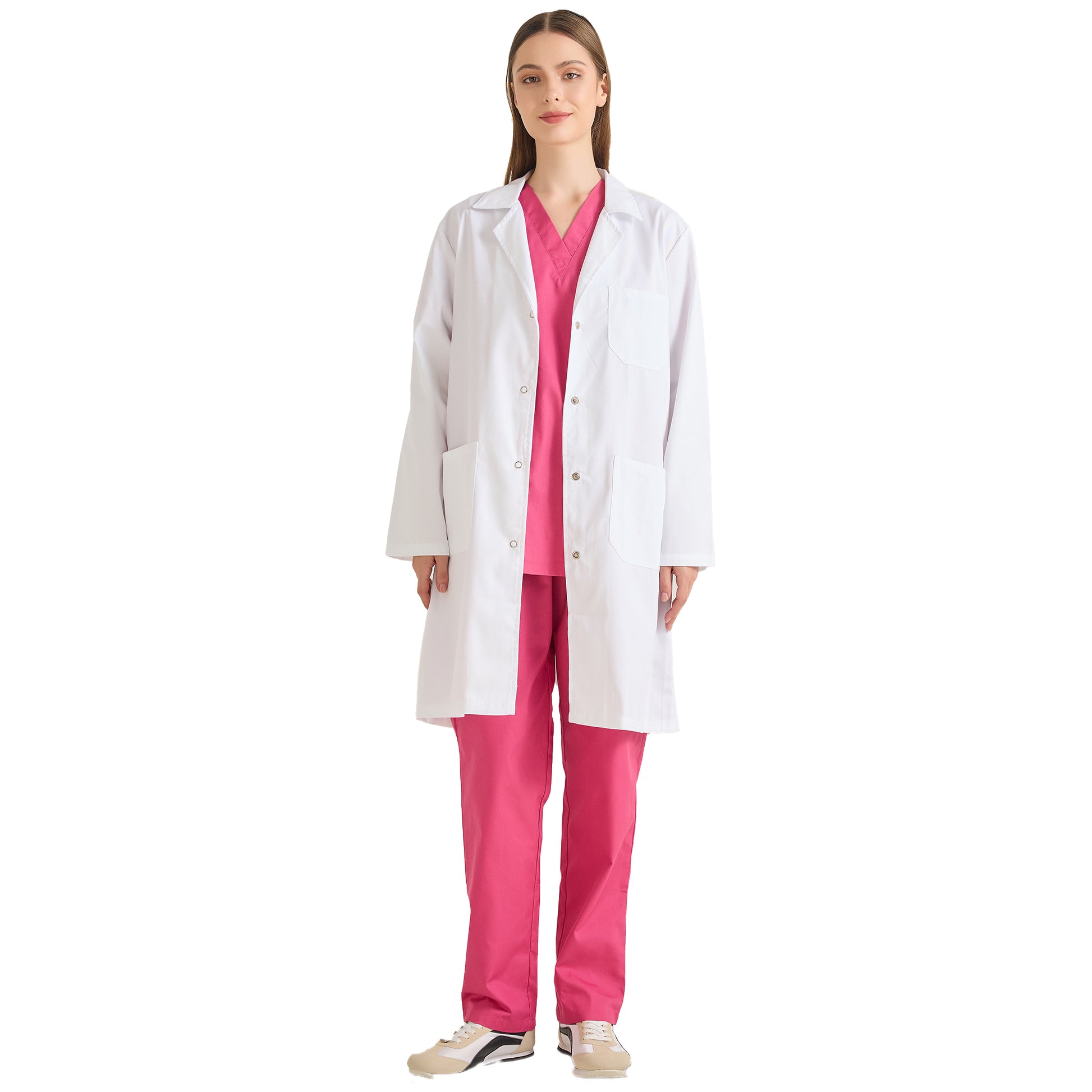 Bata Laboratorio Mujer Uniformes Sanitarios Bata Blanco Q8161 - MISEMIYA Vestuario Laboral