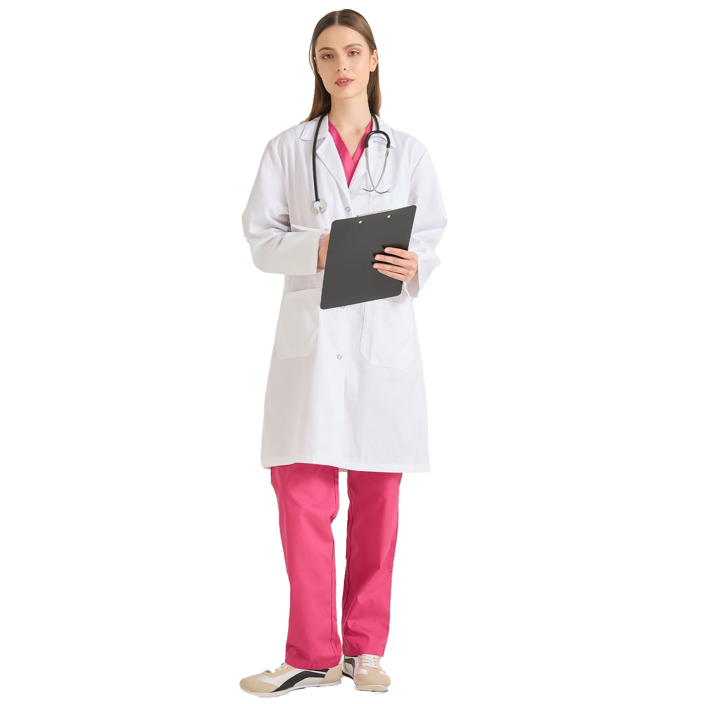 Bata Laboratorio Mujer Uniformes Sanitarios Bata Blanco Q8161 - MISEMIYA Vestuario Laboral